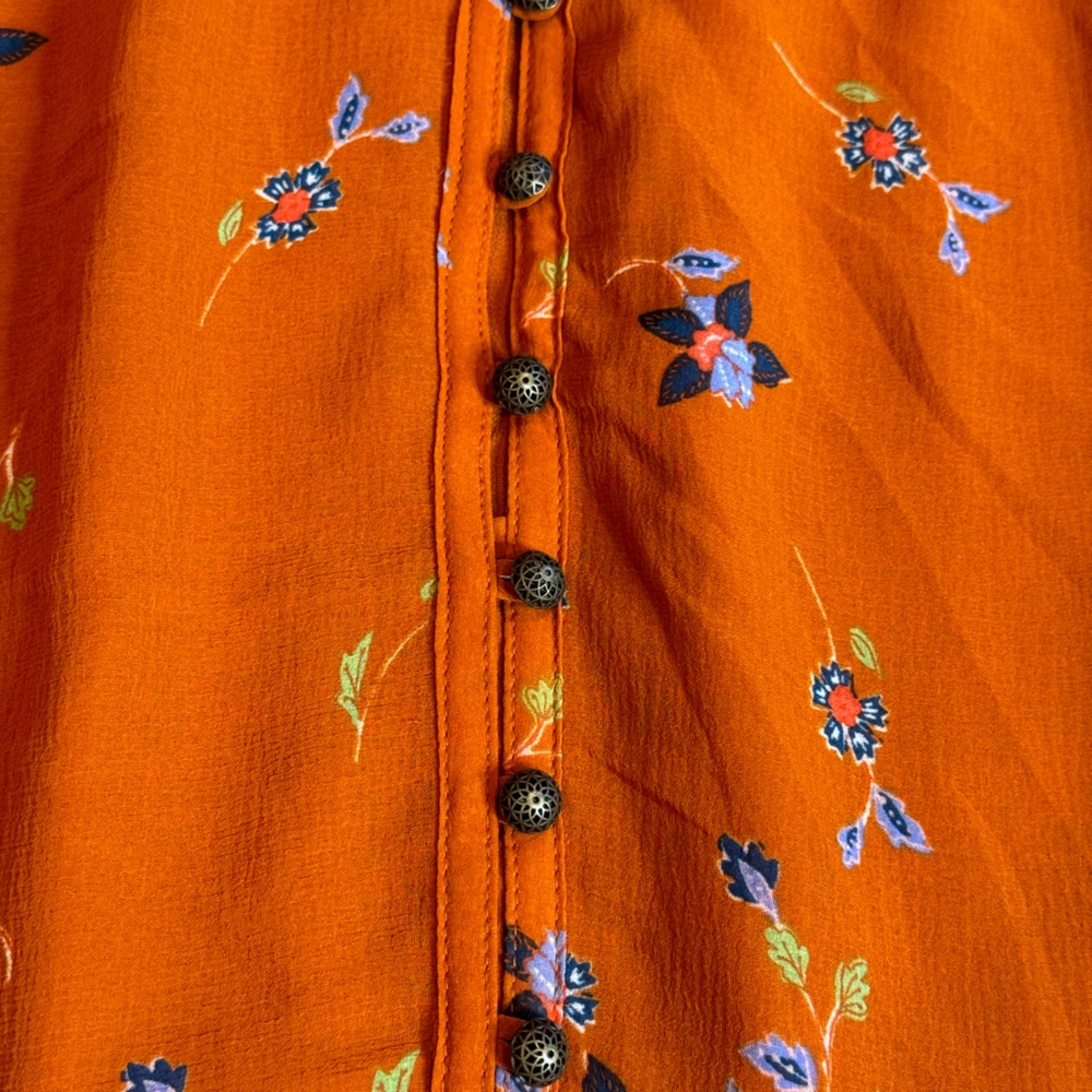 By Anthropologie Floral Chiffon Blouse size XS - Picture 6 of 15